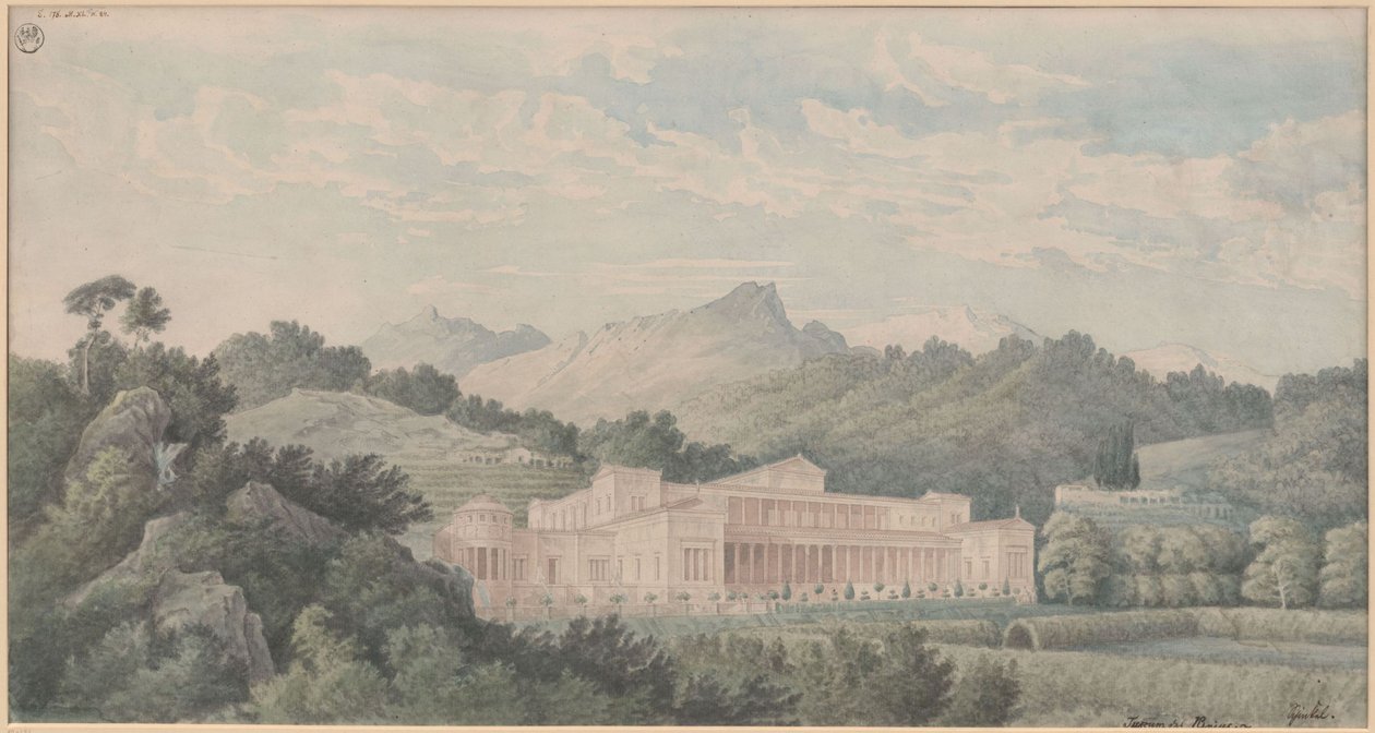 Rekonstrukce vily Tusca podle Plinia. Pohled od Karl Friedrich Schinkel