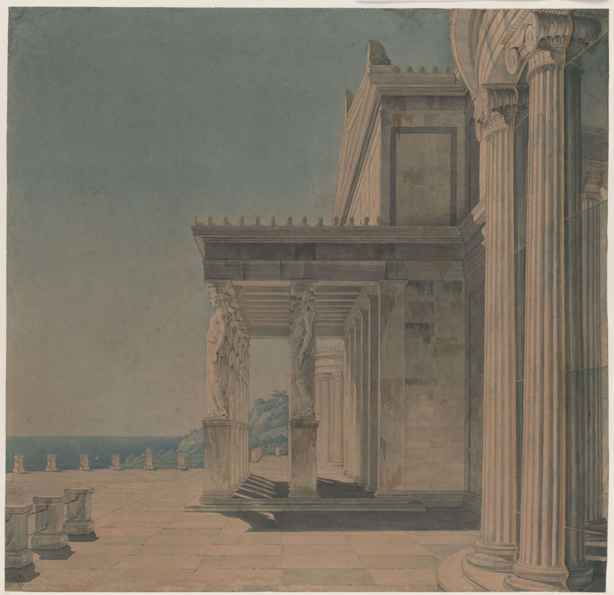 Zámek Orianda na Krymu. Antický styl. Korenova hala od Karl Friedrich Schinkel