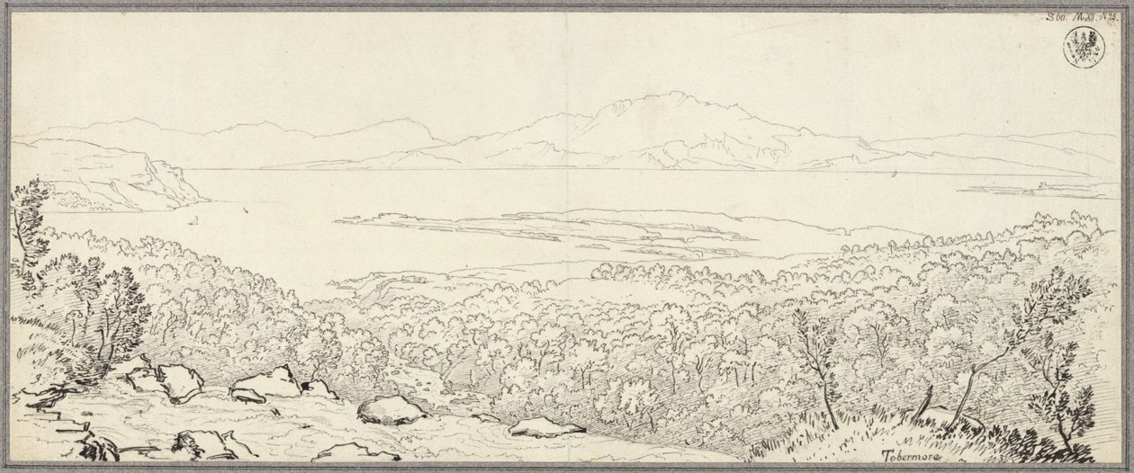 Skotská pobřežní krajina u Tobermory na ostrově Mull od Karl Friedrich Schinkel