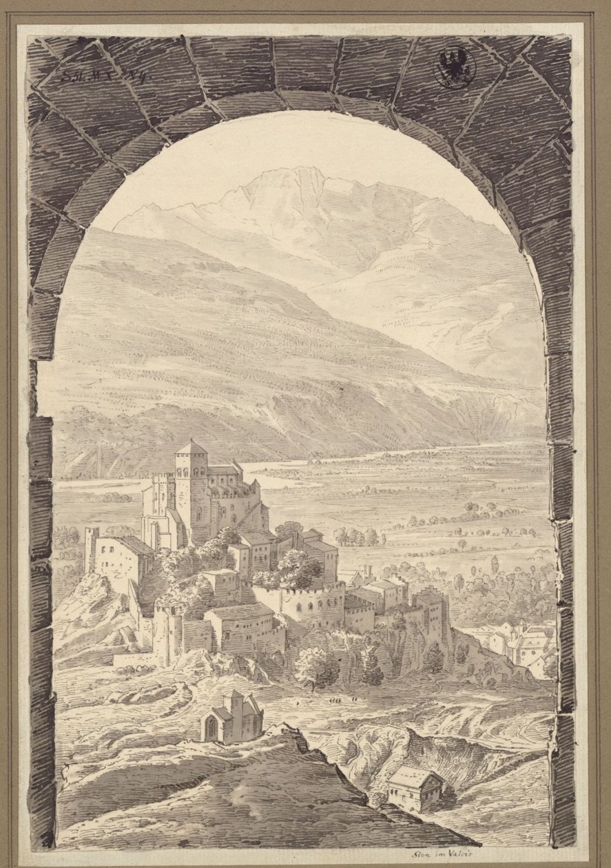Sion ve švýcarském kantonu Valais od Karl Friedrich Schinkel