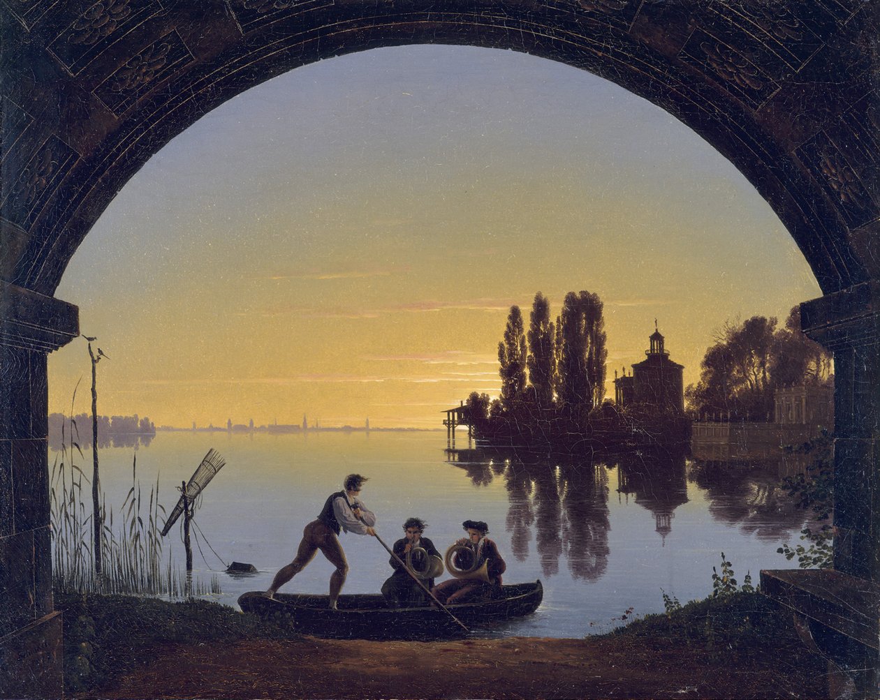 Břeh Sprévy u Stralau od Karl Friedrich Schinkel