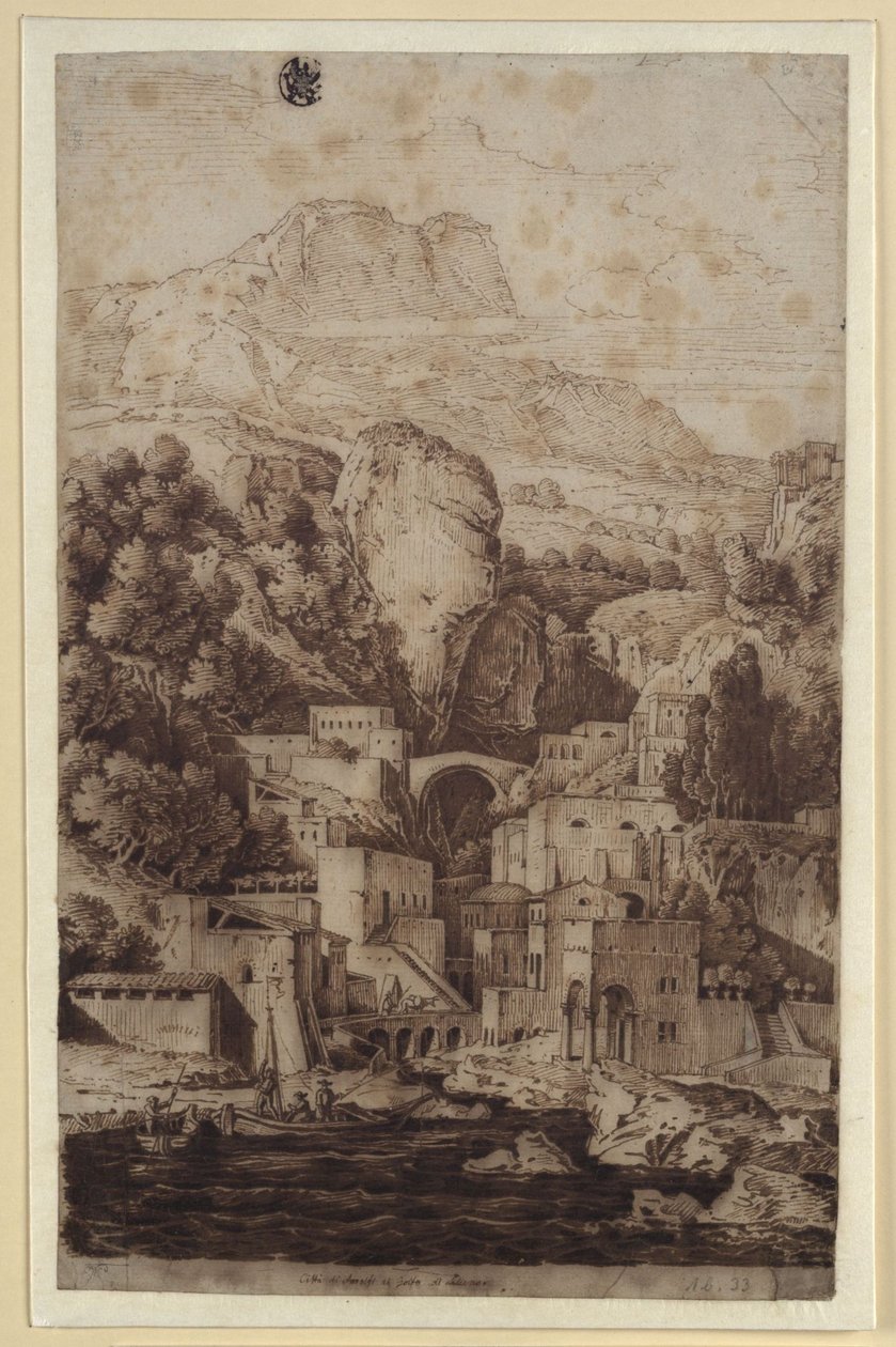 „Město Amalfi u Salernského zálivu“ od Karl Friedrich Schinkel