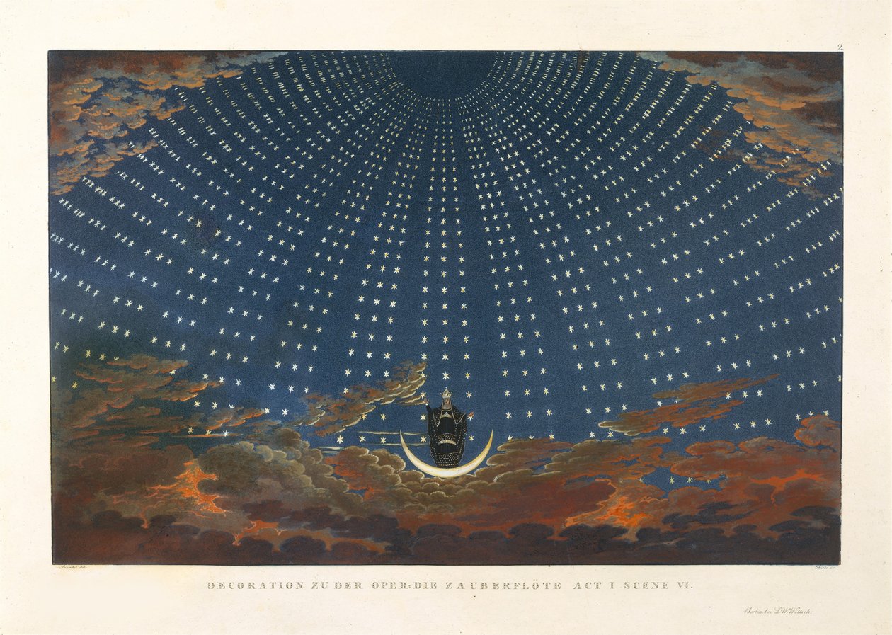 Scénický návrh k opeře Kouzelná flétna od Wolfganga Amadea Mozarta, 1847-1849. od Karl Friedrich Schinkel