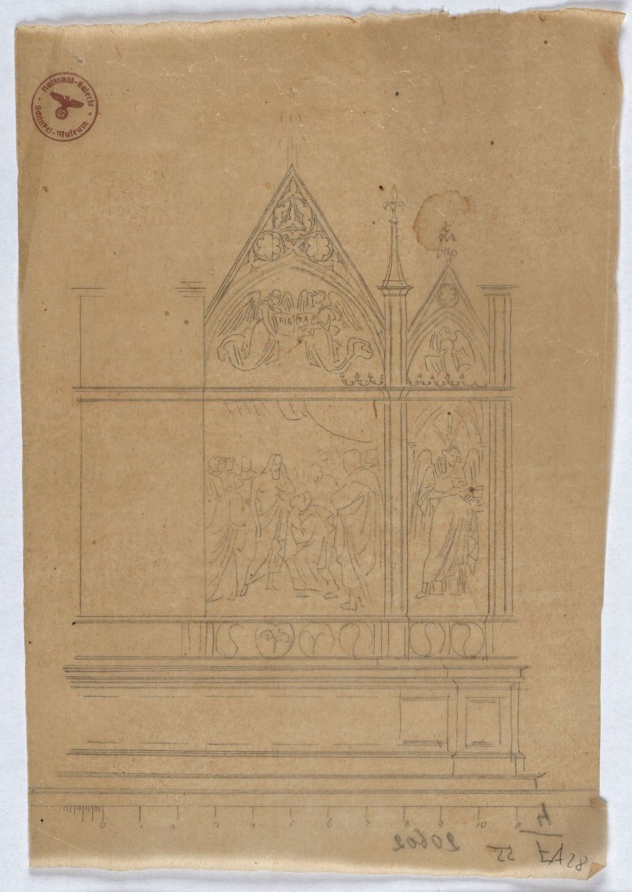 Studie zu einem gotischen Altar od Karl Friedrich Schinkel