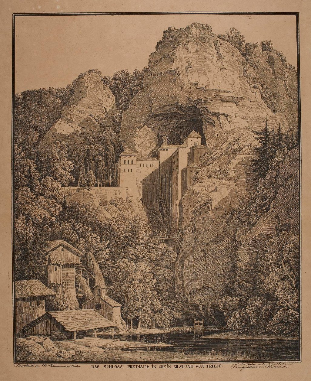 Hrad Predjama u Terstu od Karl Friedrich Schinkel
