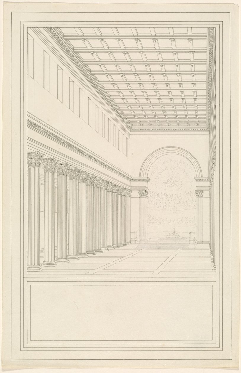 Hlavní loď a apsida, bez transeptu, katedrály pro Berlín od Karl Friedrich Schinkel
