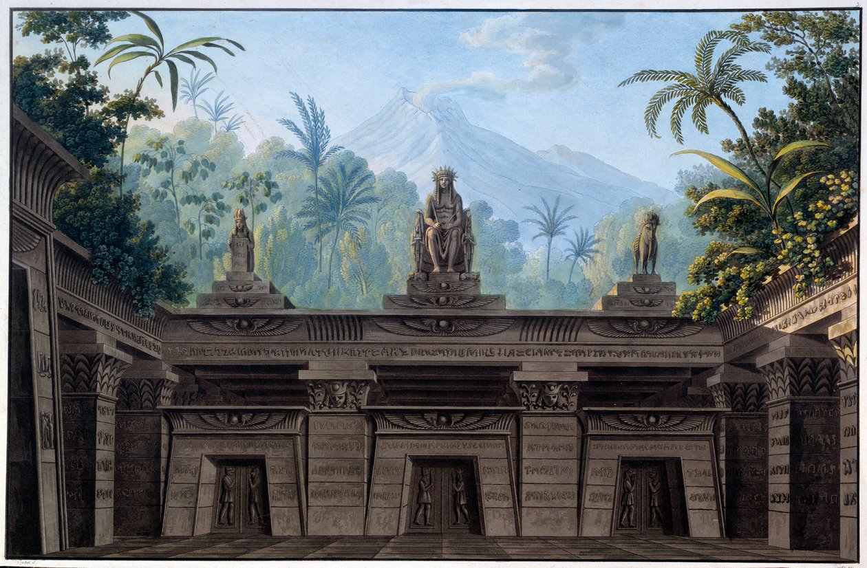Divadelní výzdoba: Dekor pro operu „La flétna enchante (Die Zauberflote) Wolfganga Amadea Mozarta na libreto Emanuela Schikanedera. Kresba Karla Schinkela (1781 - 1841) od Karl Friedrich Schinkel