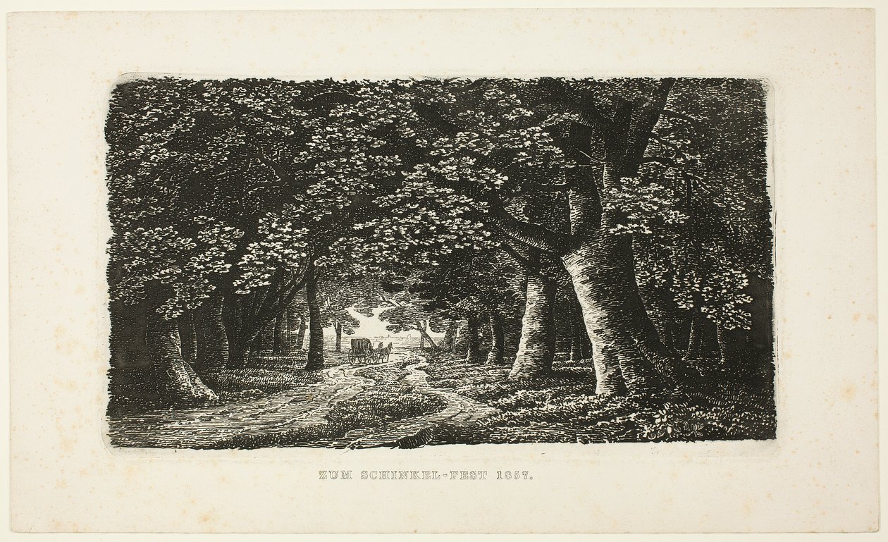 Lesní cesta s trenérem od Karl Friedrich Schinkel