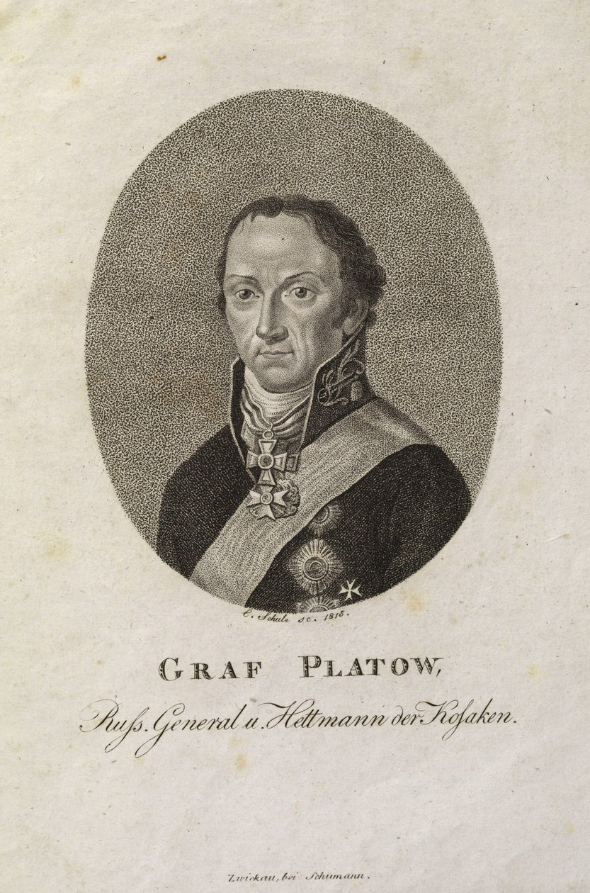 Portrét hraběte Matveje Ivanoviče Platova 1757-1818 od Karl Friedrich Schulz