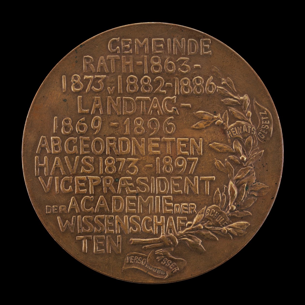 Nápis [revers], 1897. od Karl Gindra
