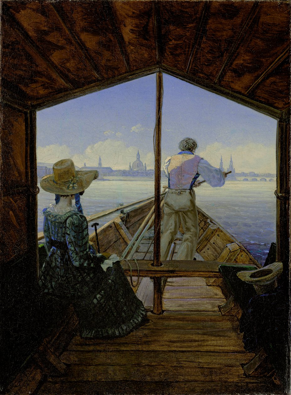 Brzy ráno na Labi, poblíž Drážďan, 1827 od Karl Gustav Carus