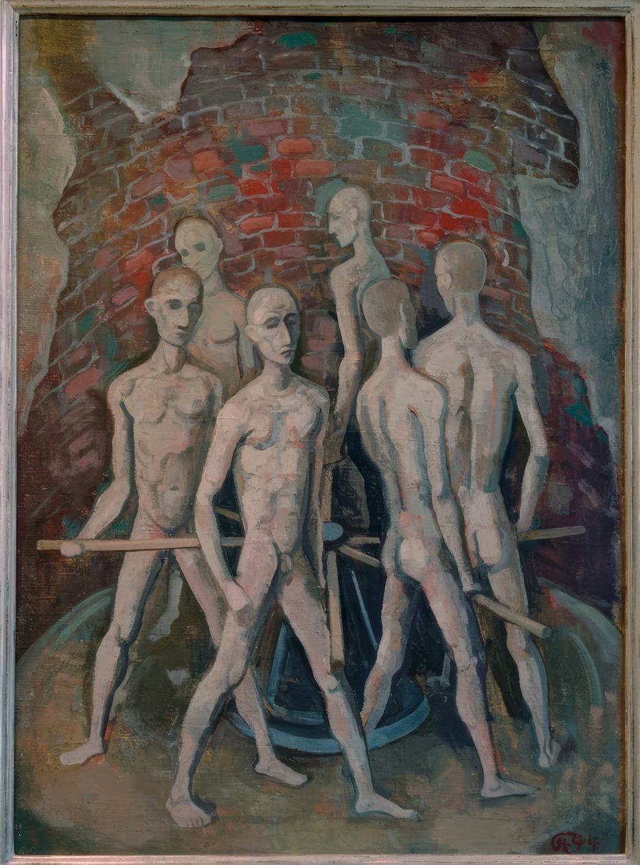 Vězni na kole od Karl Hofer