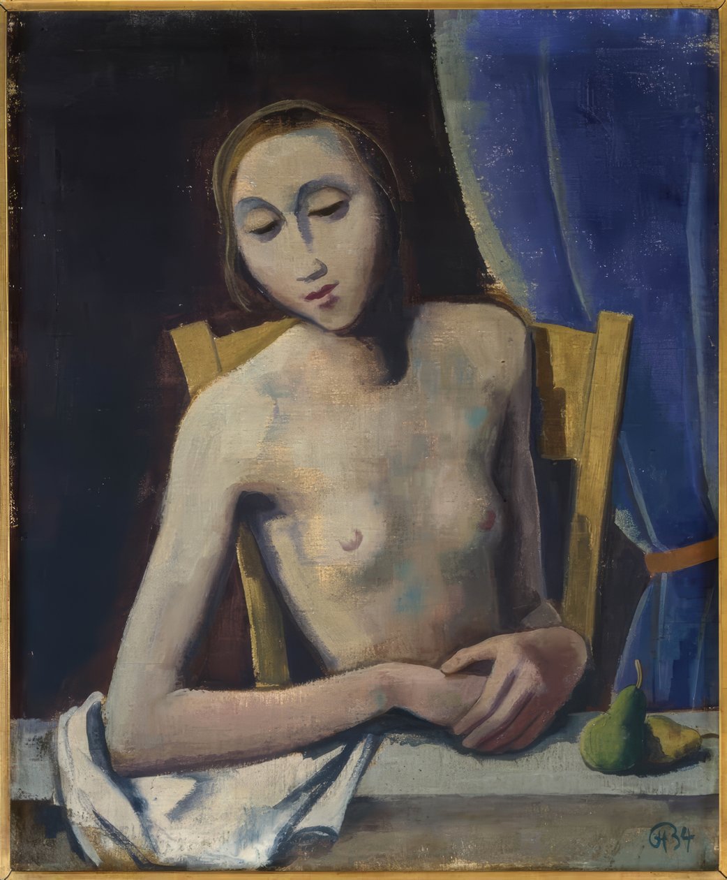 Dívka před oponou od Karl Hofer