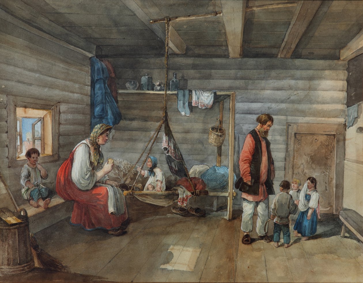 Ve vesnickém domě, 1841 od Karl Ivanovich Kolmann