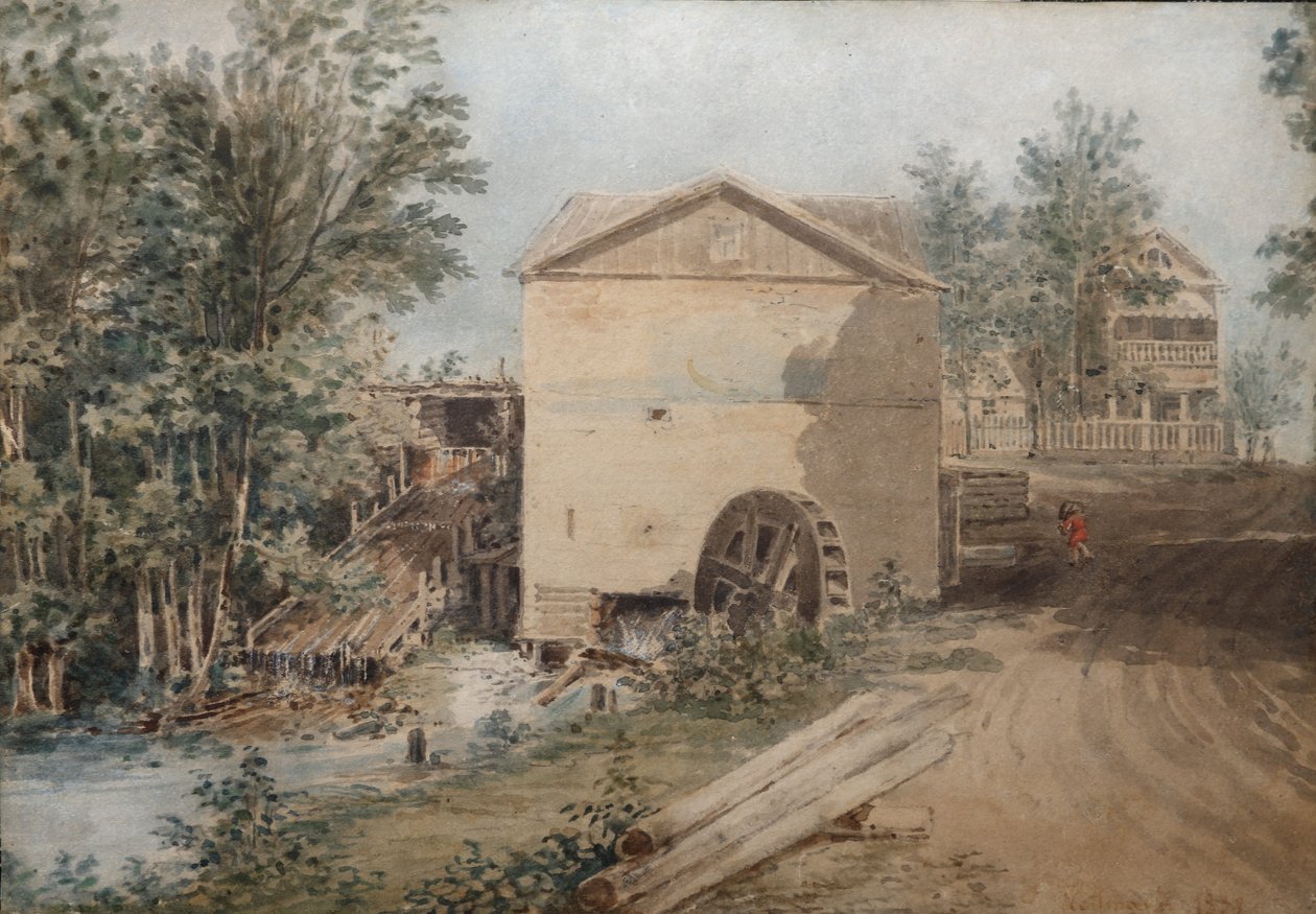 Polotnyany zavod, rodinný majetek rodiny Gončarovů, 1839. od Karl Ivanovich Kolmann