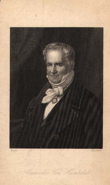 Alexander von Humboldt (1769-1859), ryl Hinchliff (litho) od Karl Joseph (after) Begas