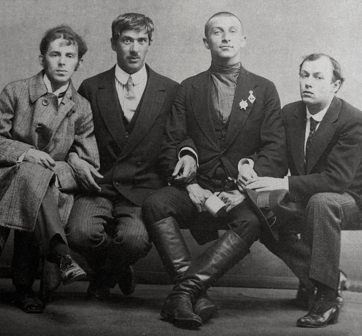 Osip Mandelstam, Korney Chukovsky, Benedikt Livshits a Yury Annenkov, 1914 od Karl Karlovich Bulla