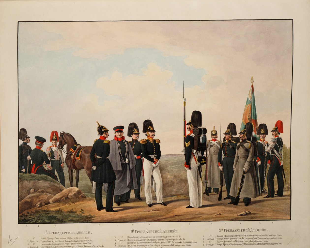 Ruská 1., 2. a 3. granátnická divize, 1845-1855 od Karl Karlovich Piratsky