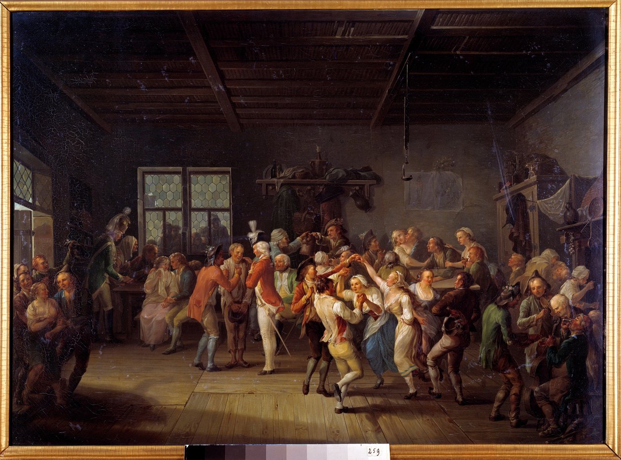 Nábor tanečníků v kabátu Inn Officers z 18. století. Obraz Karla Pitze (1756-1795) od Karl Kaspar Pitz
