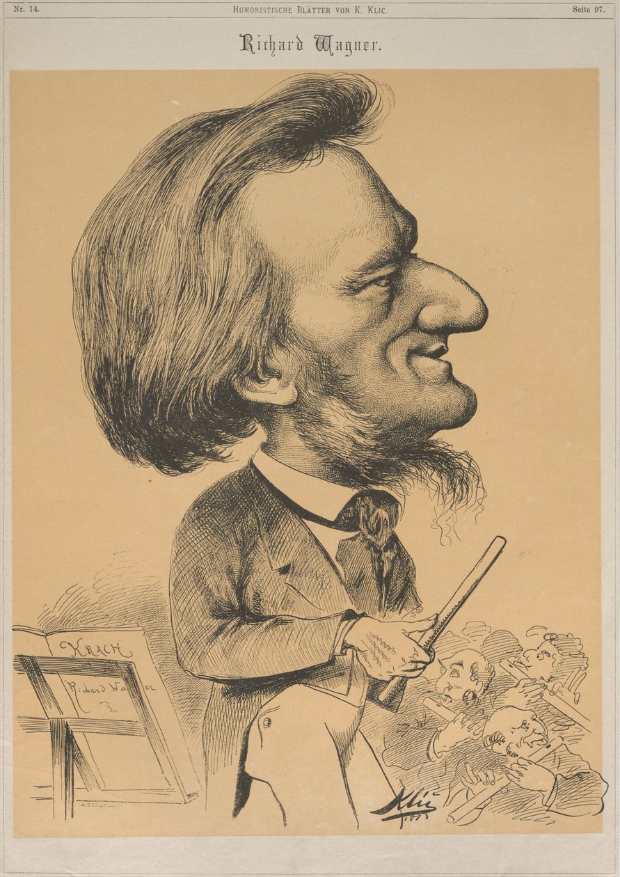 Richard Wagner u dirigentského pultu, 1873. od Karl Klic