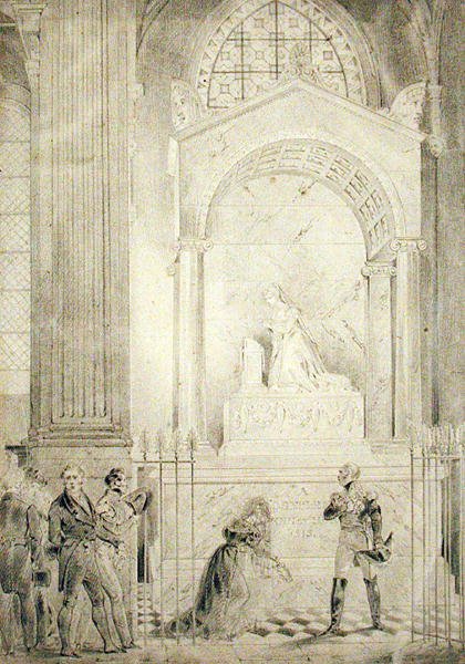Pohřební pomník císařovny Josefíny (1763-1814) v kostele svatého Petra a Pavla, Rueil-Malmaison (tužka na papíře) od Karl Loeillot Hartwig