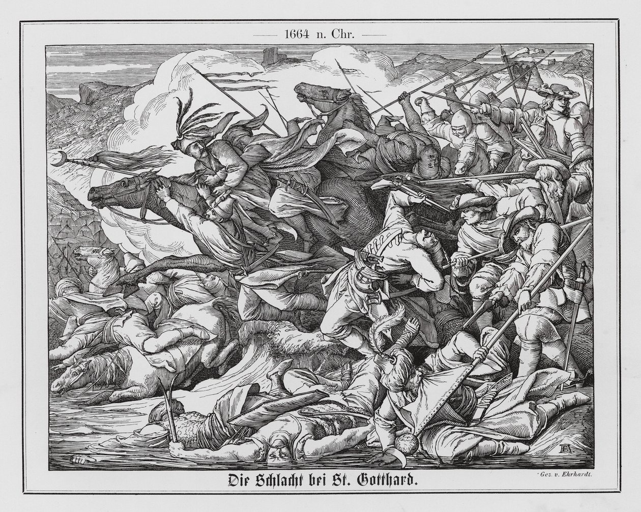 Bitva u Svatého Gottharda od Karl Ludwig Adolf Ehrhardt
