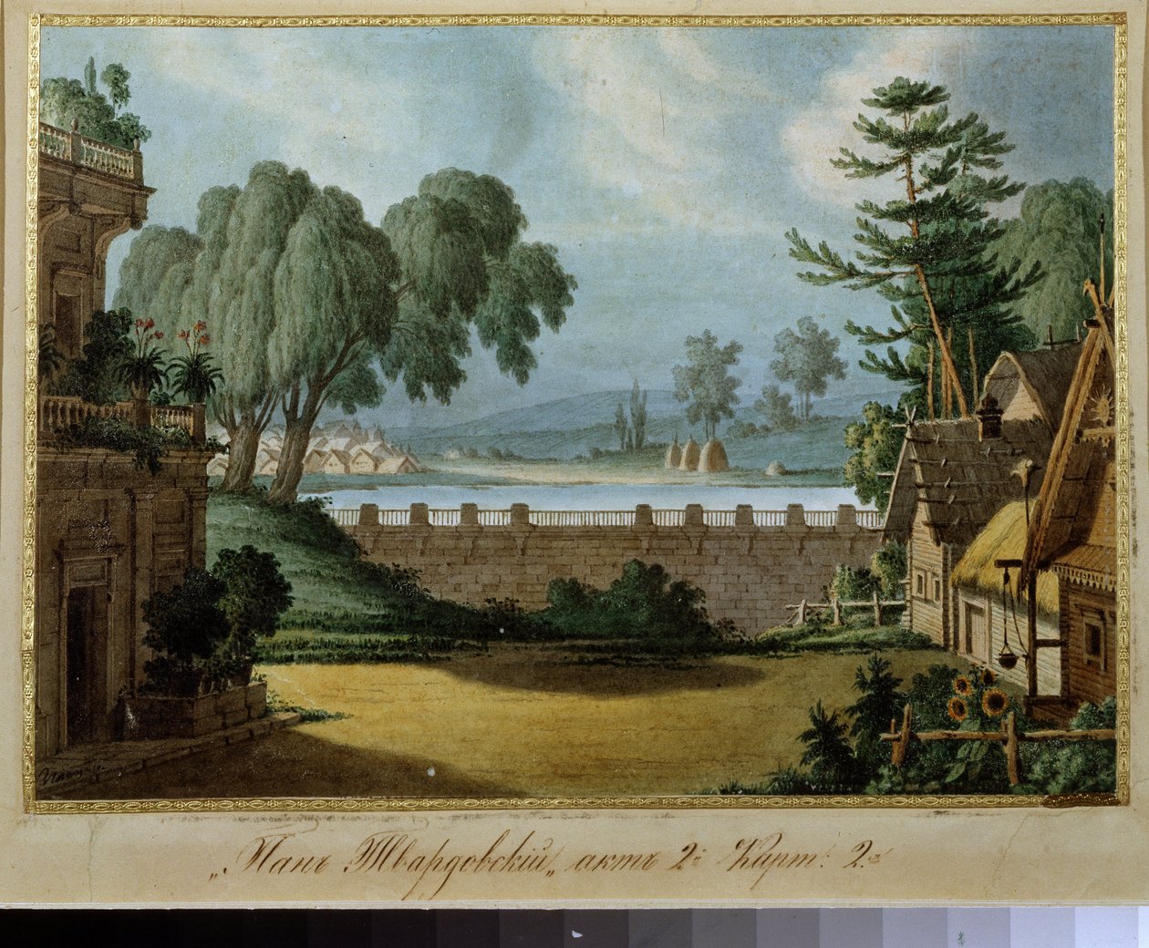 Přípravná výzdoba pro operu "Pan Twardowcki"" od Alexeje Verstovského (1799-1862) (scéna k opeře "Pan Tvardovský"" od A.Verstovského). Umělecké dílo Karla Ossipoviče Brauna třísla (?-1854). Tuš a akvarel na papíře od Karl Ossipovich the Elder Braun