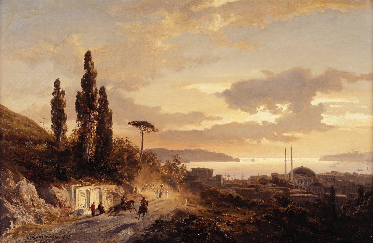 Pohled na Konstantinopol a Bospor z asijské strany, 1864 od Karl Paul Themistocles von Eckenbrecher