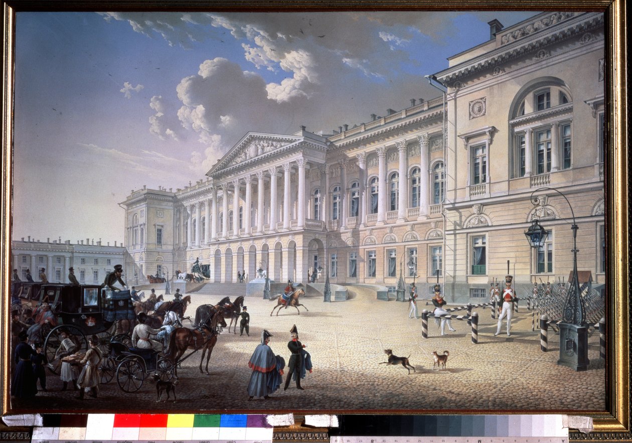 Starý palác Michel v Petrohradu (Starý palác Michel v Petrohradu). Obraz Karla Petroviče Beggrova (1799-1875). Kvaš na papíře od Karl Pavlovich Beggrov