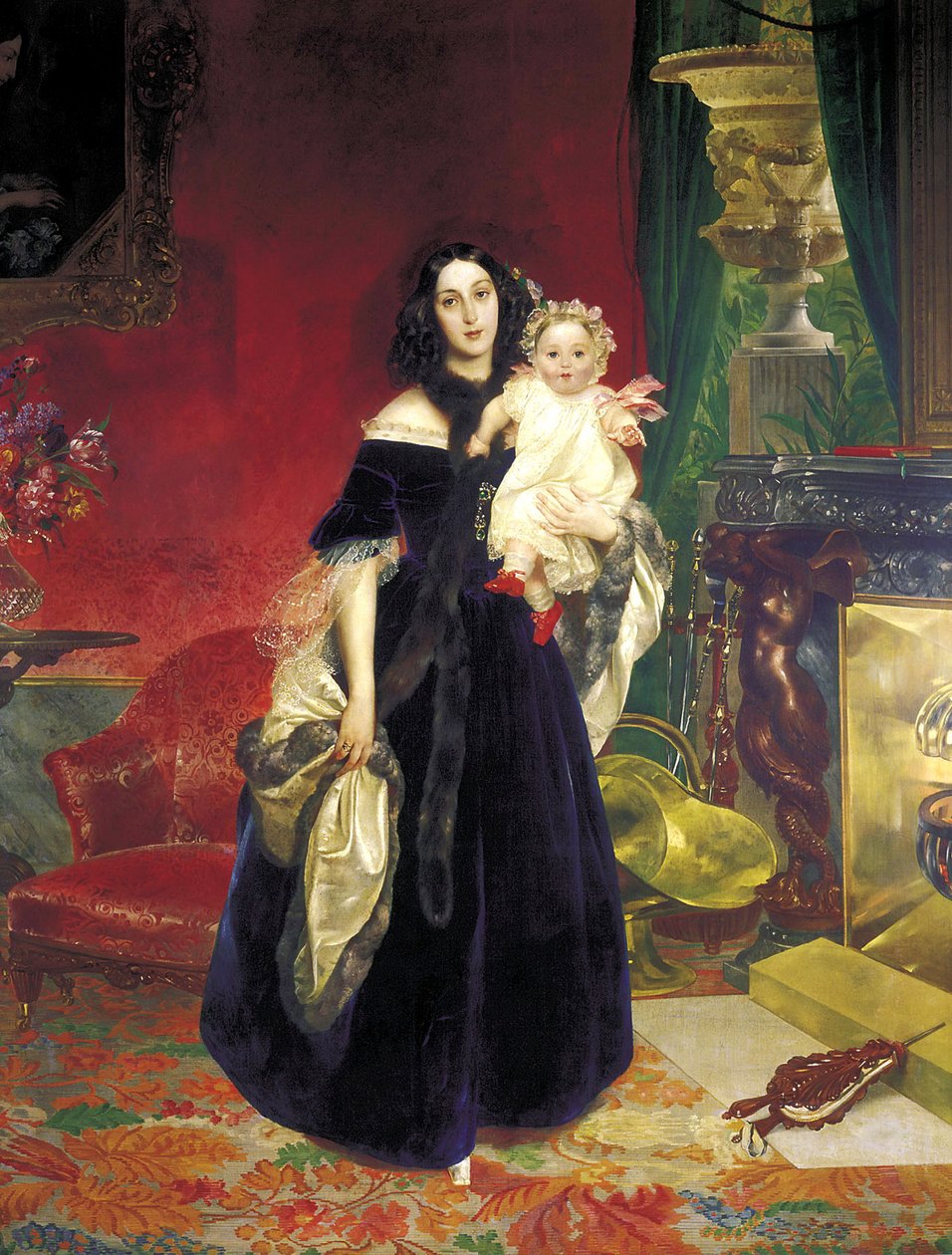 Maria Arkadyevna Stolypina Beck 1819-1889 se svou dcerou, 1840. od Karl Pavlovich Bryullov