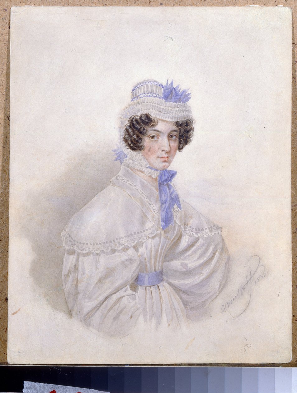 Portrét Anny Borisovny Bakuninové (1802-1835). Dílo Karla Pavloviče Briullova (Briullova) (1799-1852), akvarel na papíře od Karl Pavlovich Bryullov