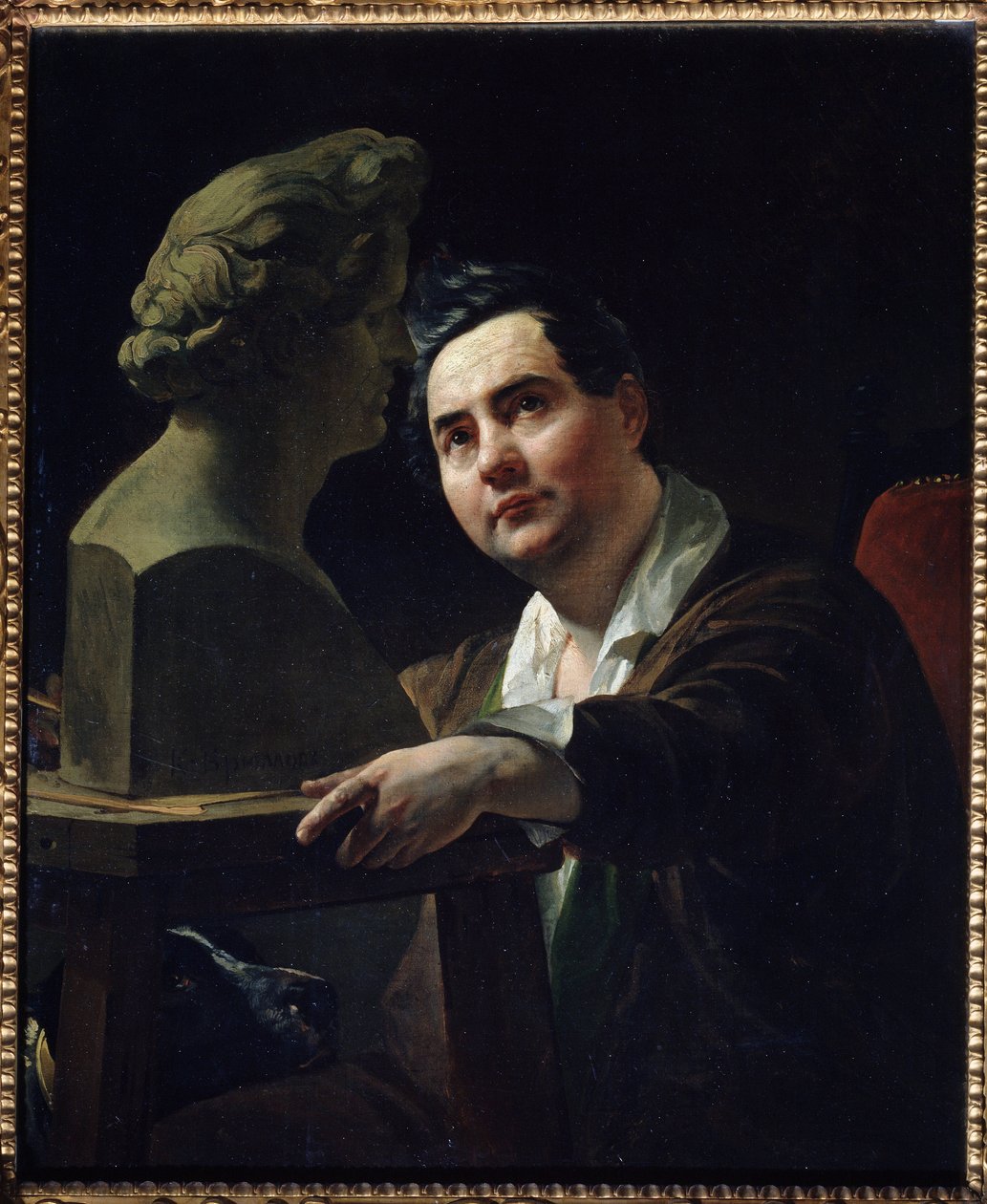 ""Portrét sochaře Ivana Vitaliho (1794-1855)"" Malba Karla Briullova (Bryullova) (1799-1852) 1836-1837 Státní Treťjakovská galerie, Moskva od Karl Pavlovich Bryullov