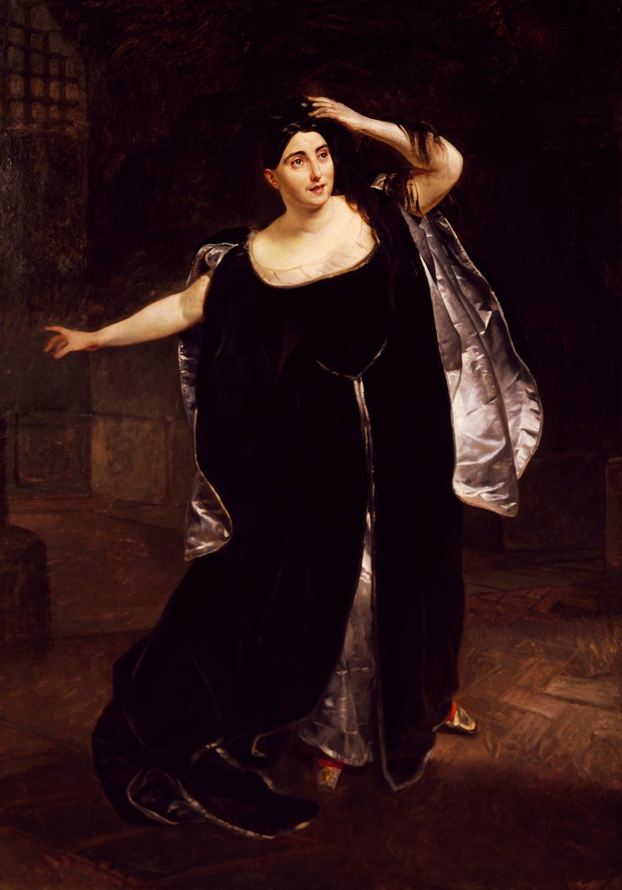Giuditta Pasta (1797-1865), italská sopranistka, v šílené scéně Anny Boleny, z opery Gaetana Donizettiho od Karl Pavlovich Bryullov