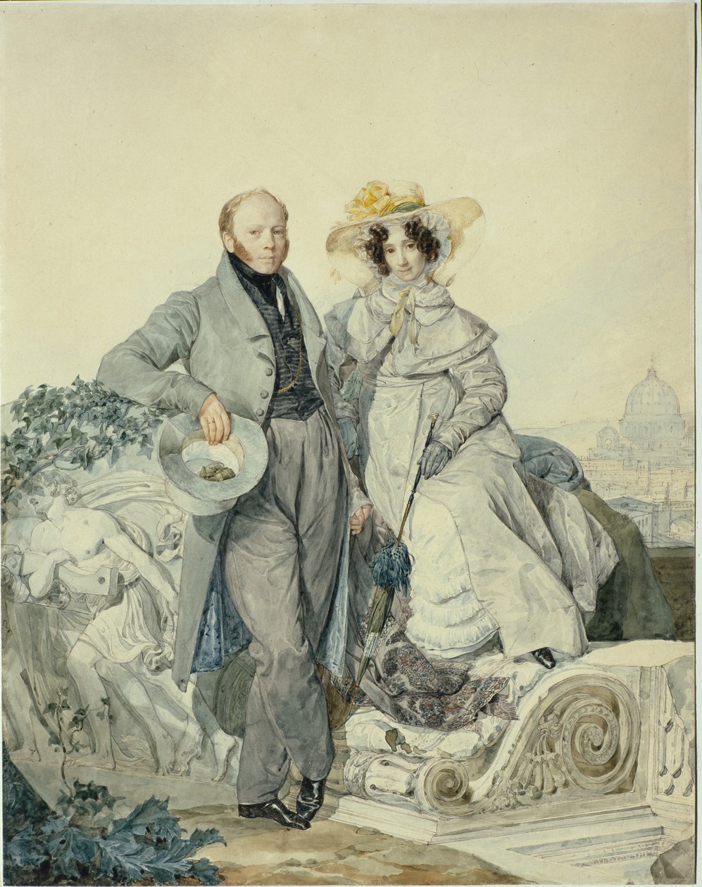 Portrét Grigorije Nikanoroviče a Varvary Alexejevny Oleninové, 1827 od Karl Pavlovich Bryullov