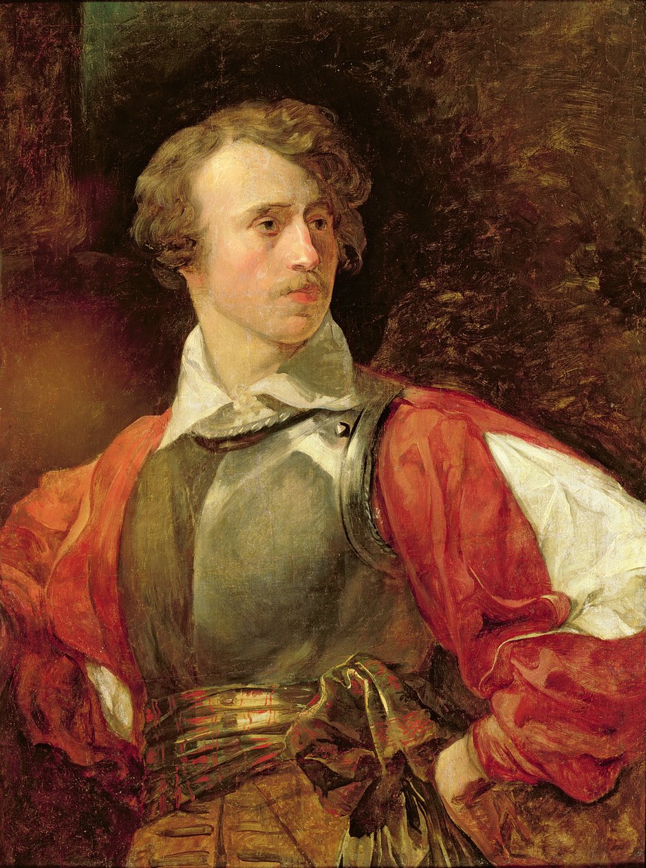 Portright Vladimir Samoilov jako Hamlet od Karl Pavlovich Bryullov