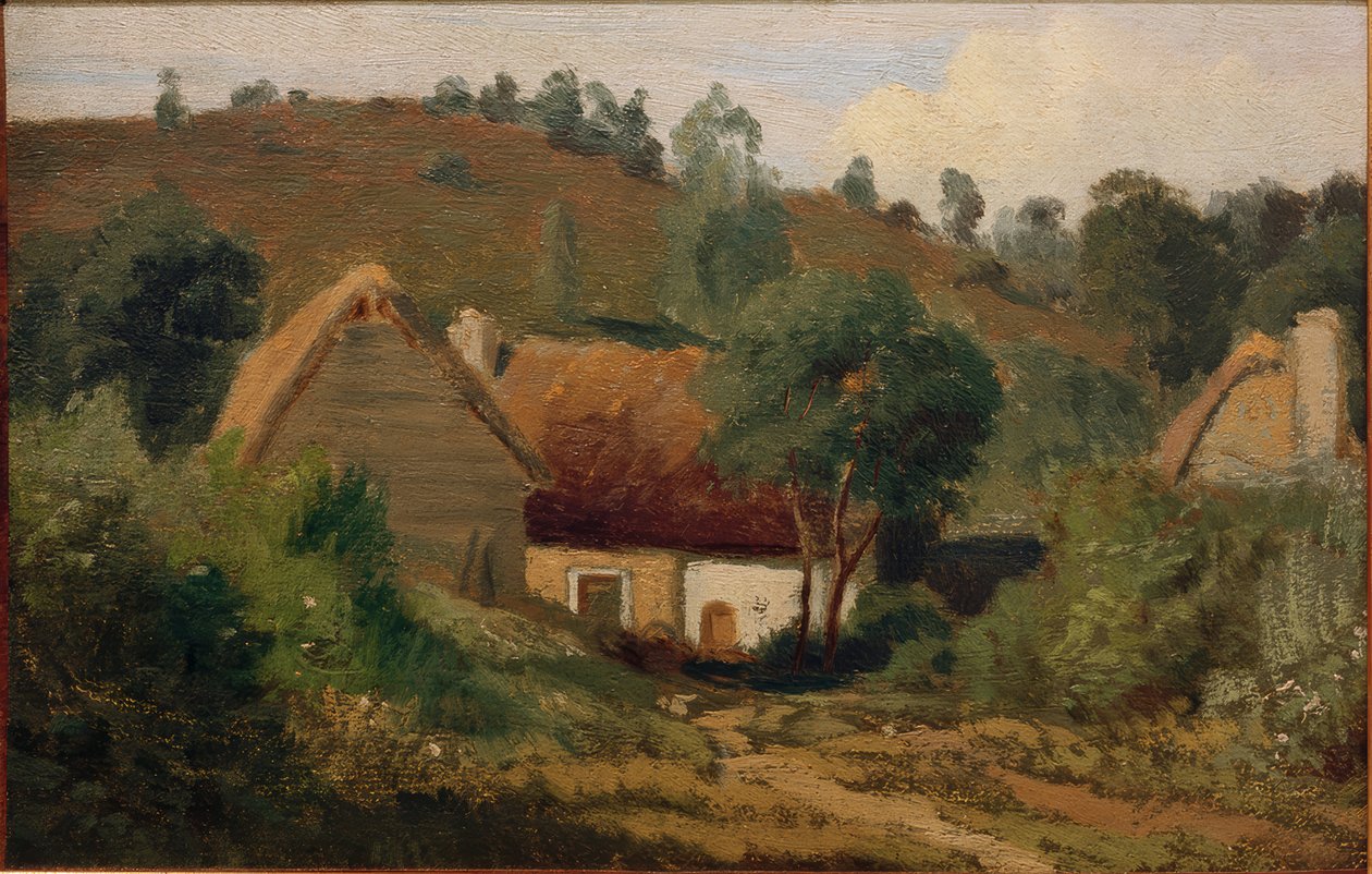 Francouzský venkov s domy od Karl Peter Burnitz