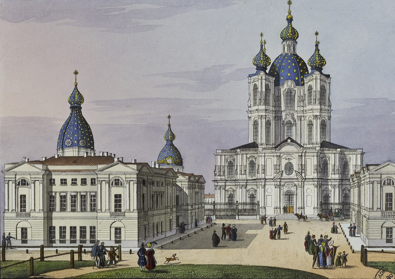 Smolný klášter vzkříšení v Petrohradě, první polovina 19. stol. od Karl Petrovich Beggrov