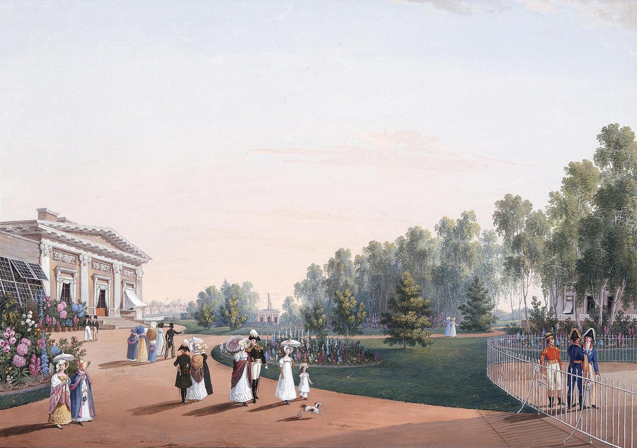 Pohled do parku poblíž paláce Yelagin, 1823 od Karl Petrovich Beggrov