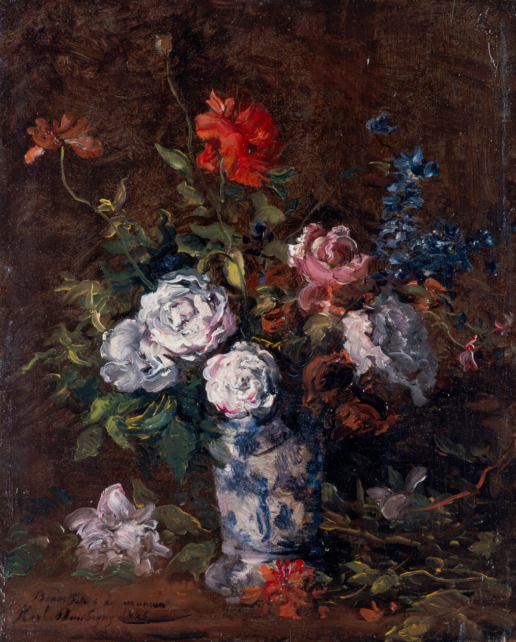 Kukkakimppu od Karl Pierre Daubigny