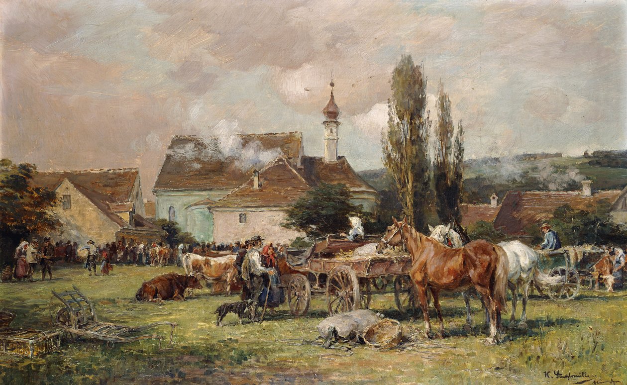 Trh u vesnice od Karl Stuhlmuller