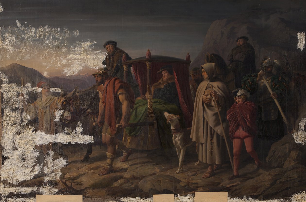 Císař Karel V. na útěku před Mořicem von Sachsen od Karl Swoboda