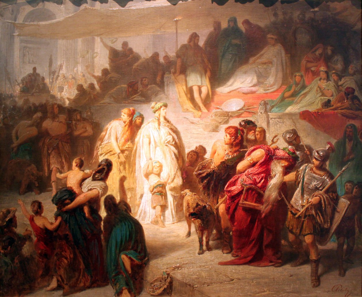 Thennelda ve vítězném průvodu Germanicus od Karl Theodor von Piloty