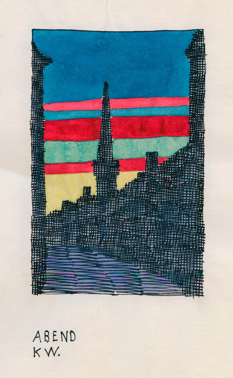 Večer, cca 1921 (akvarel) od Karl Wiener