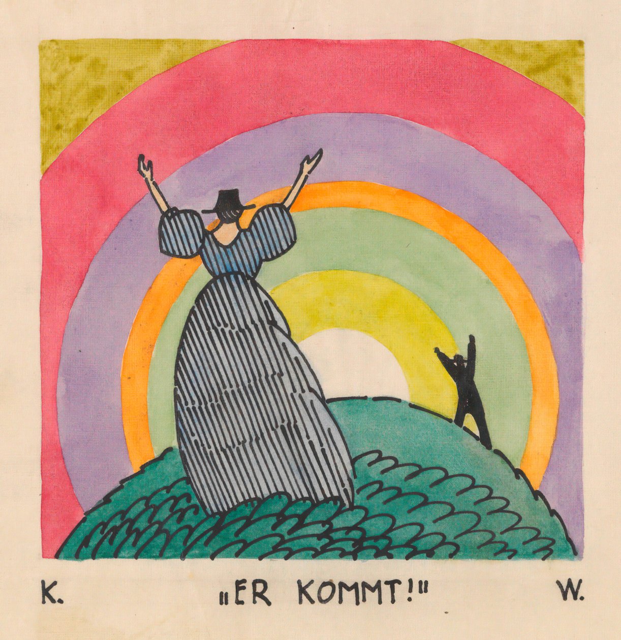 Přichází, kolem roku 1921 (kvaš na papíře) od Karl Wiener