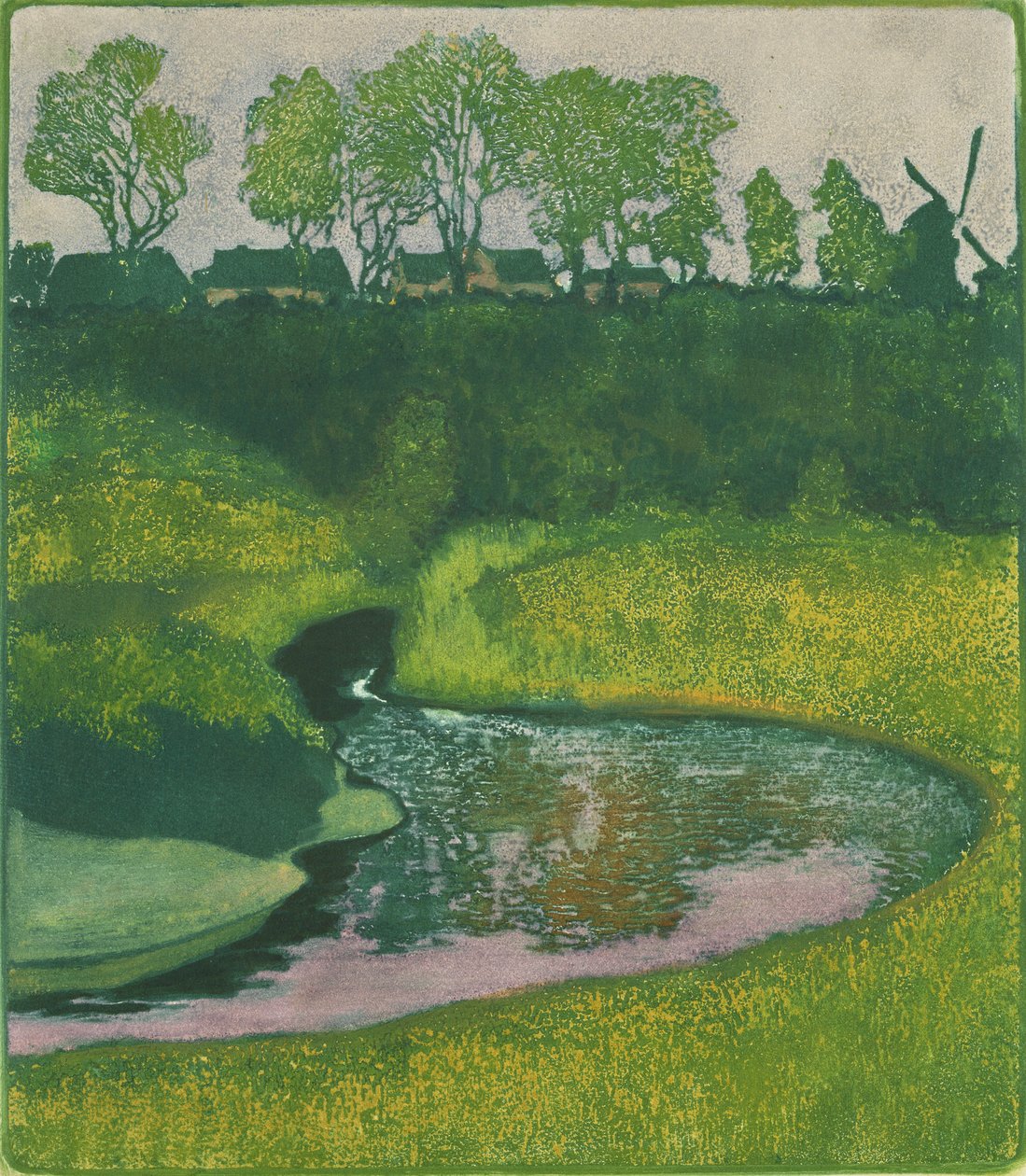 Údolí Alster poblíž Wellingsbuttel (barevné lito) od Karl Wilhelm Arthur Illies