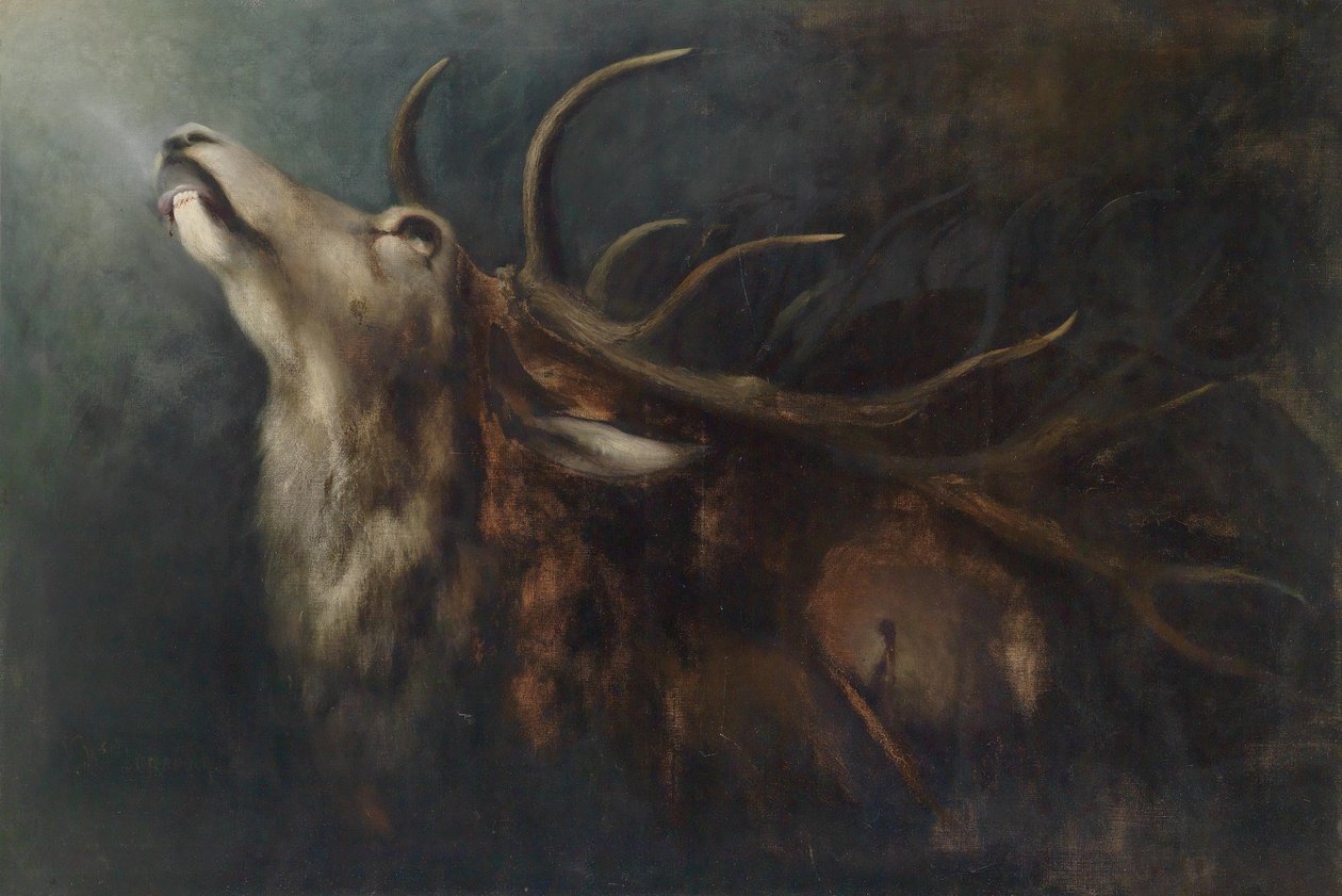 Umírající jelen od Karl Wilhelm Diefenbach