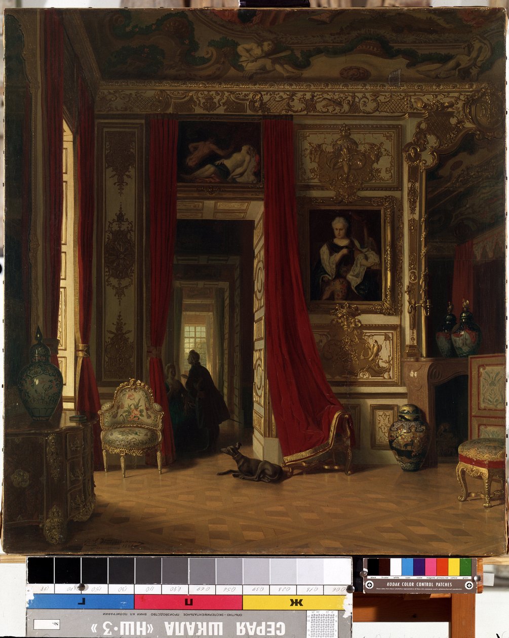 Interiér. Obraz Karla Zimmermanna (1796-1820). Olej na plátně, 83 x 77 cm. Německé umění 19. století. Státní muzeum umění M. K. Ciurlionise, Kaunas (Litva). od Karl Zimmermann