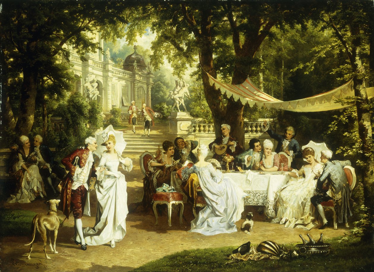 Zahradní slavnost, od Karl or Carl the Younger Schweninger