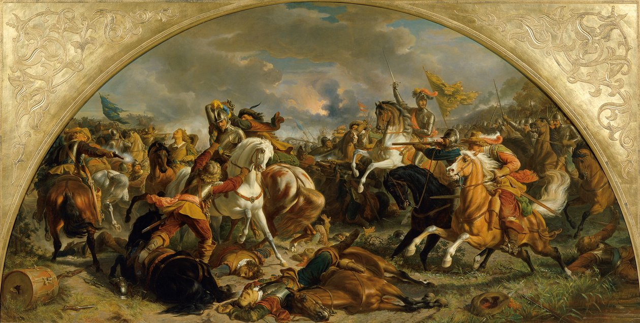 Vítězství rakouské armády nad Švédy u Nördlingenu v roce 1634 od Karl von Blaas
