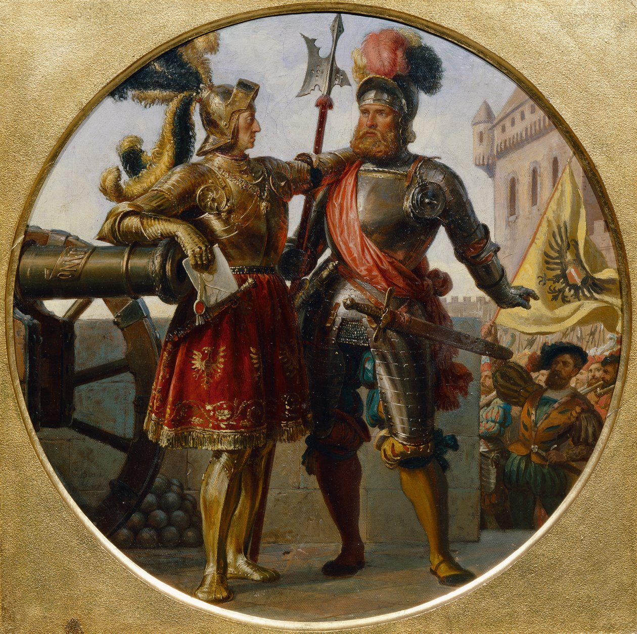 Císař Maxmilián I. a Georg von Frundsberg od Karl von Blaas